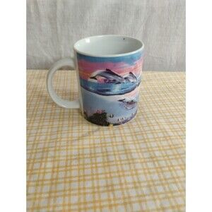 Florida Coffee Mug Cup Beach Sunset Dolphins Fish